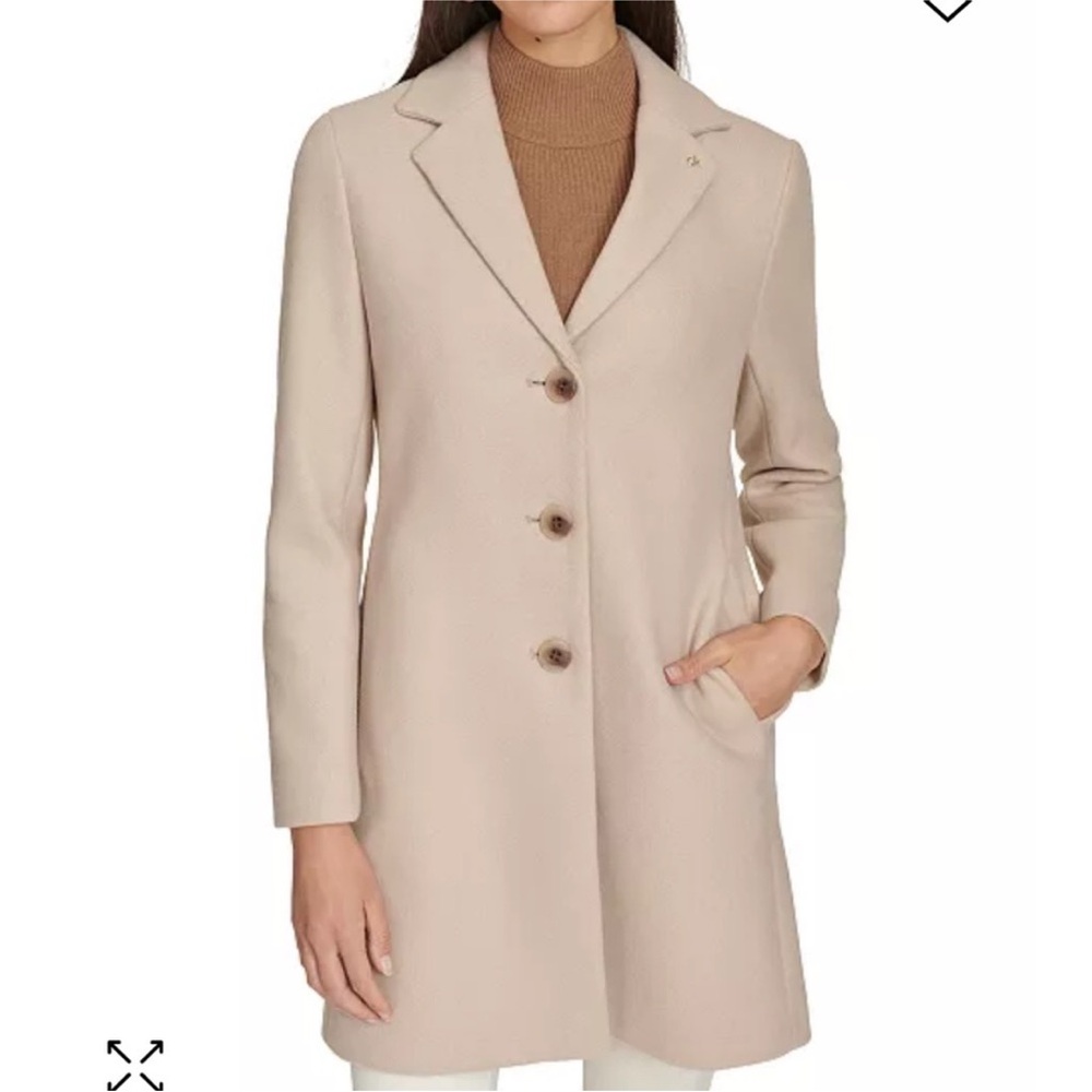Calvin Klein Women's Single-Breasted Notched-Collar Coat